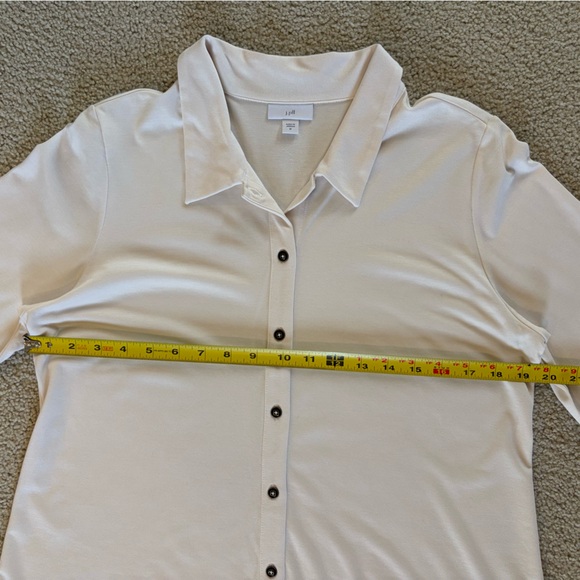 J. Jill Light Cream Button-Down Long Sleeve Top - Picture 6 of 7